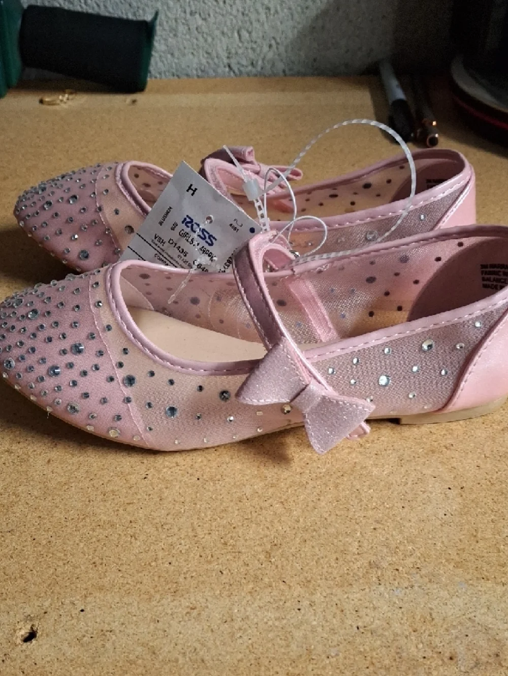 Sugar Pink Rhinestone Bow Mary Jane Dress Shoes